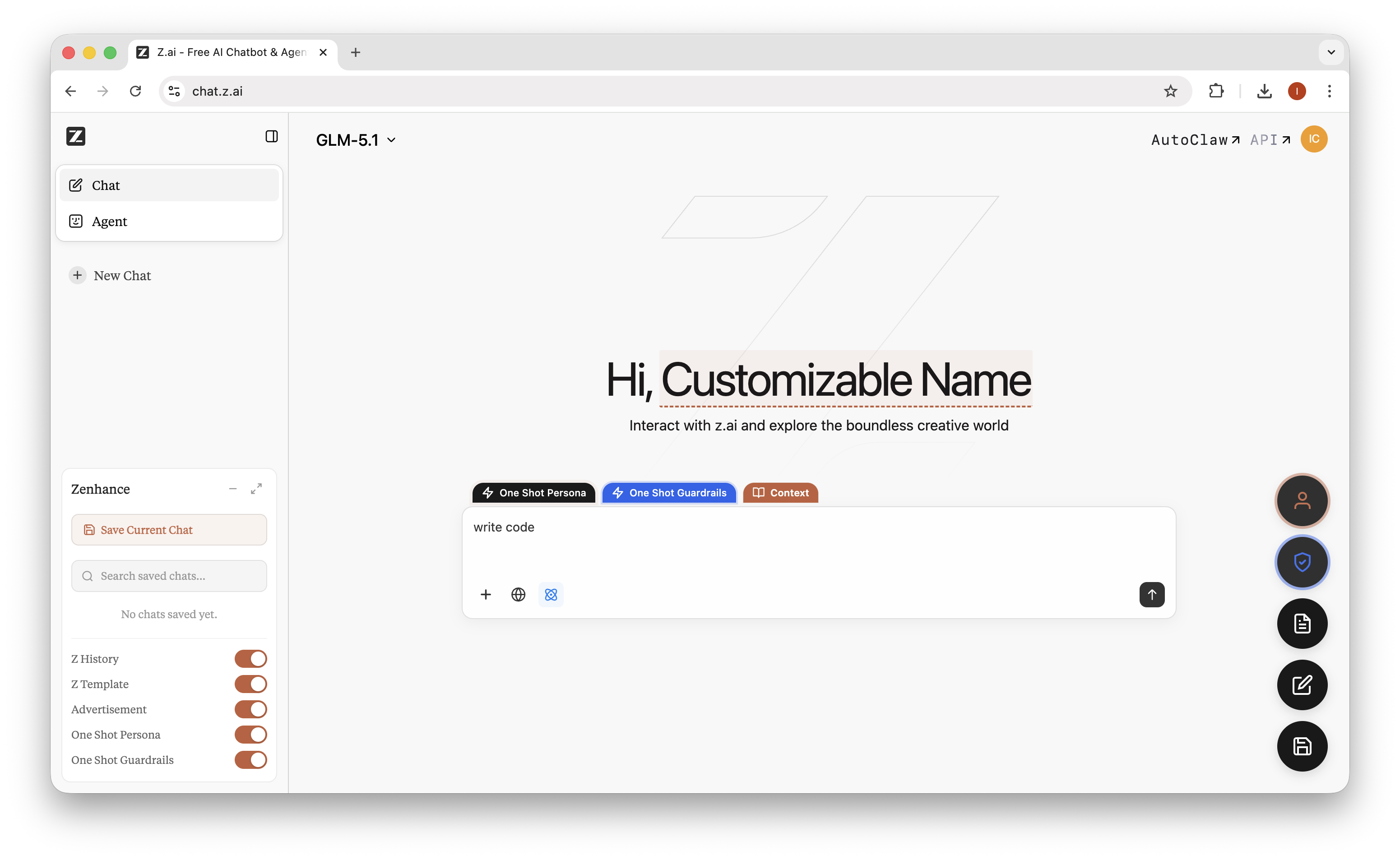 Zenhance screenshot — data manager and settings